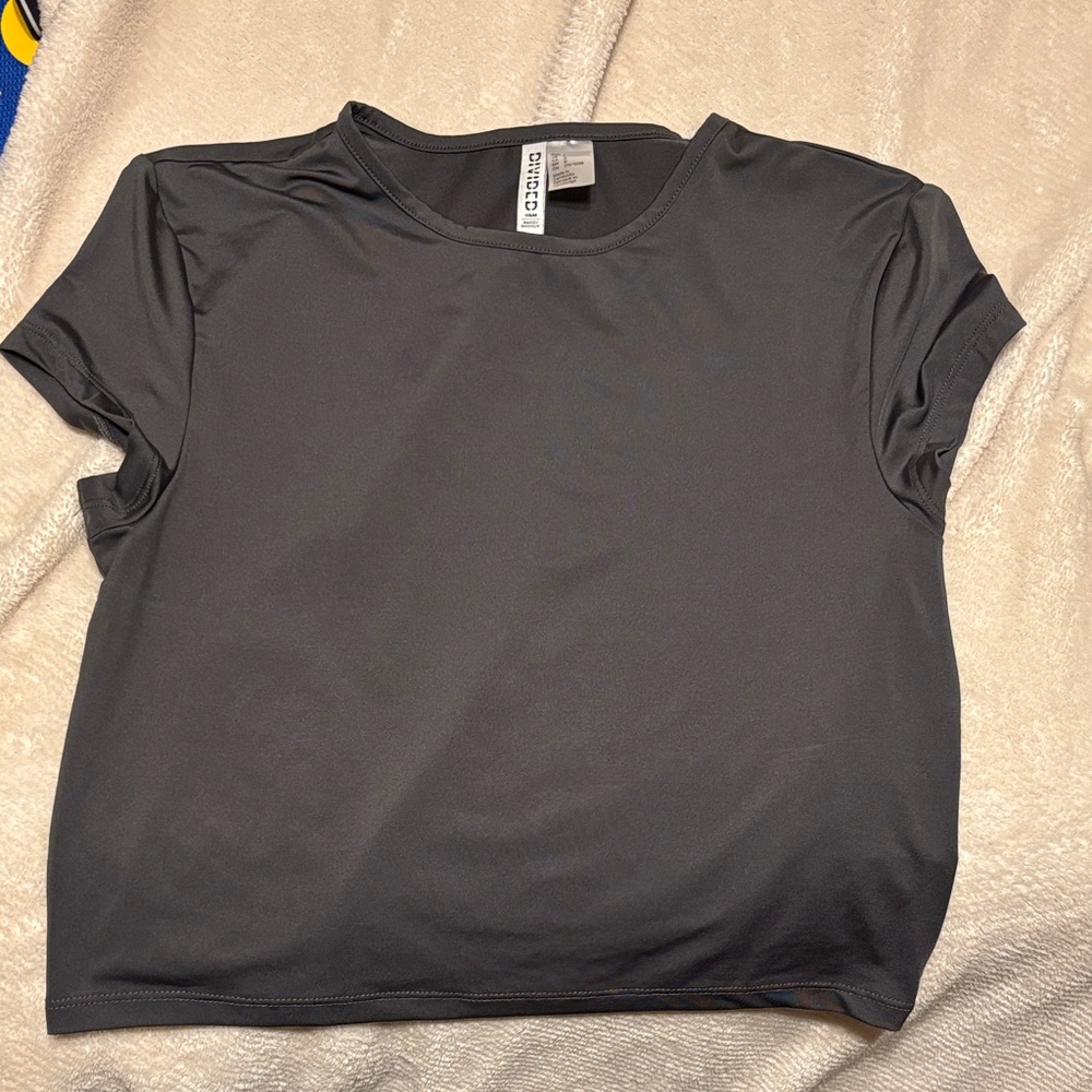 Fitted cropped T- Charcol Grey Women's